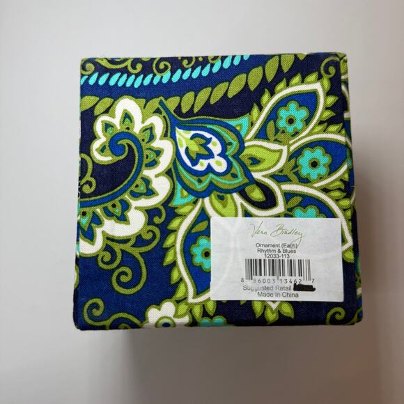 Vera Bradley Rhythm & Blues Print Hand Painted Glass Ornament Christmas 2011 - Picture 8 of 8